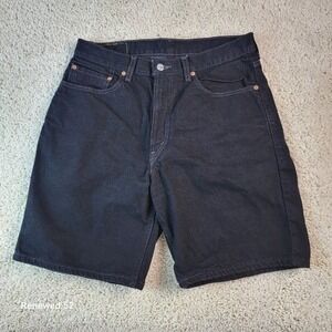 Levi Strauss 550 Mens Black Denim Shorts Size 32 Relaxed Fit